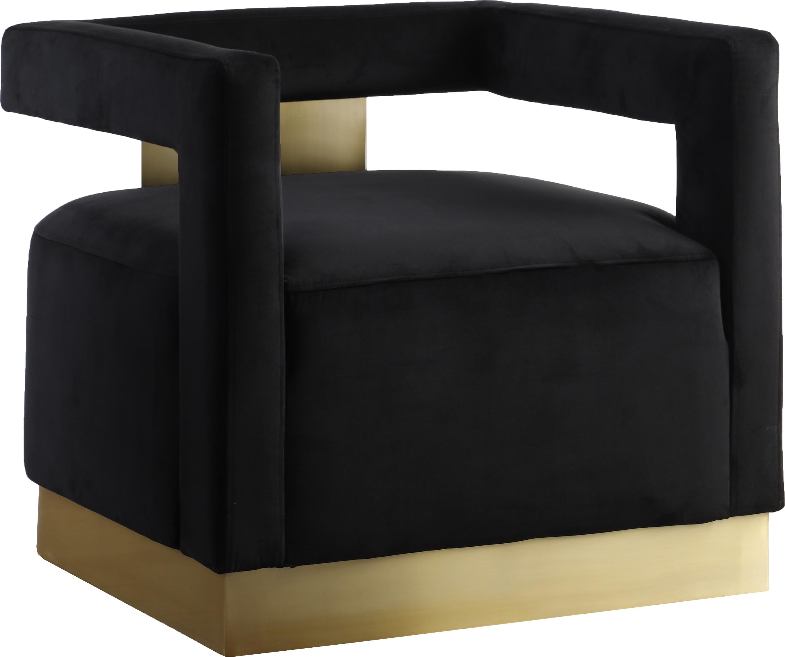 Armani Black Velvet Accent Chair
