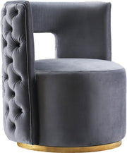 Theo Grey Velvet Accent Chair