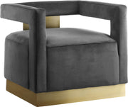 Armani Grey Velvet Accent Chair