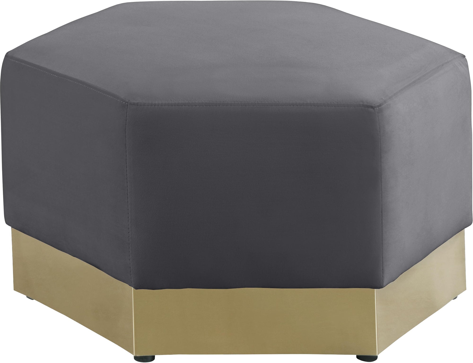 Marquis Grey Velvet Ottoman