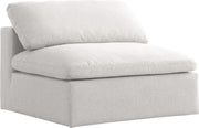 Serene Cream Linen Fabric Deluxe Cloud Armless Chair