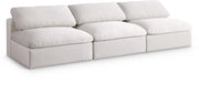 Serene Cream Linen Fabric Deluxe Cloud Modular Armless Sofa