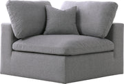 Serene Grey Linen Fabric Deluxe Cloud Corner Chair
