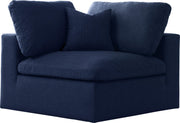 Serene Navy Linen Fabric Deluxe Cloud Corner Chair