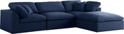 Serene Navy Linen Fabric Deluxe Cloud Modular Sectional