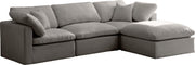 Plush Grey Velvet Standard Cloud Modular Sectional