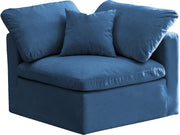 Plush Navy Velvet Standard Cloud Modular Corner Chair