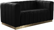 Marlon Black Velvet Loveseat