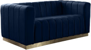 Marlon Navy Velvet Loveseat