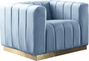 Marlon Sky Blue Velvet Chair