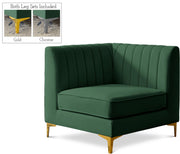 Alina Green Velvet Corner Chair