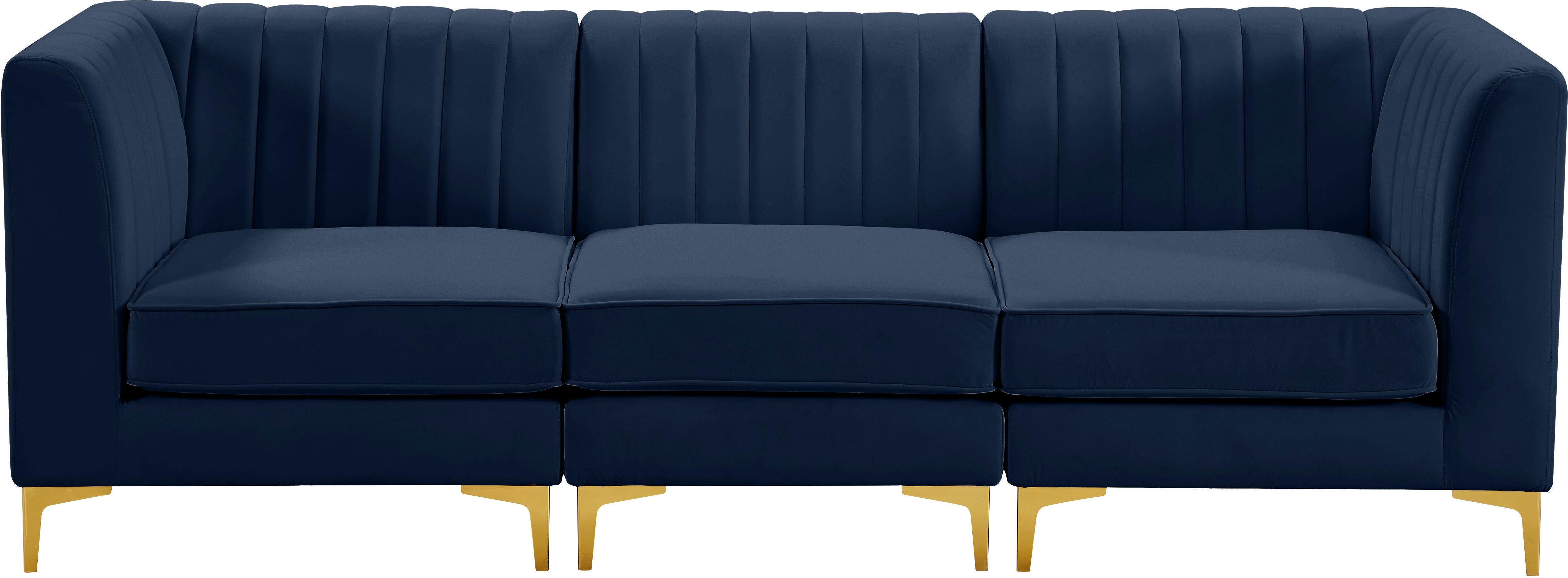 Alina Navy Velvet Modular Sofa