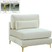 Julia Cream Velvet Modular Armless Chair