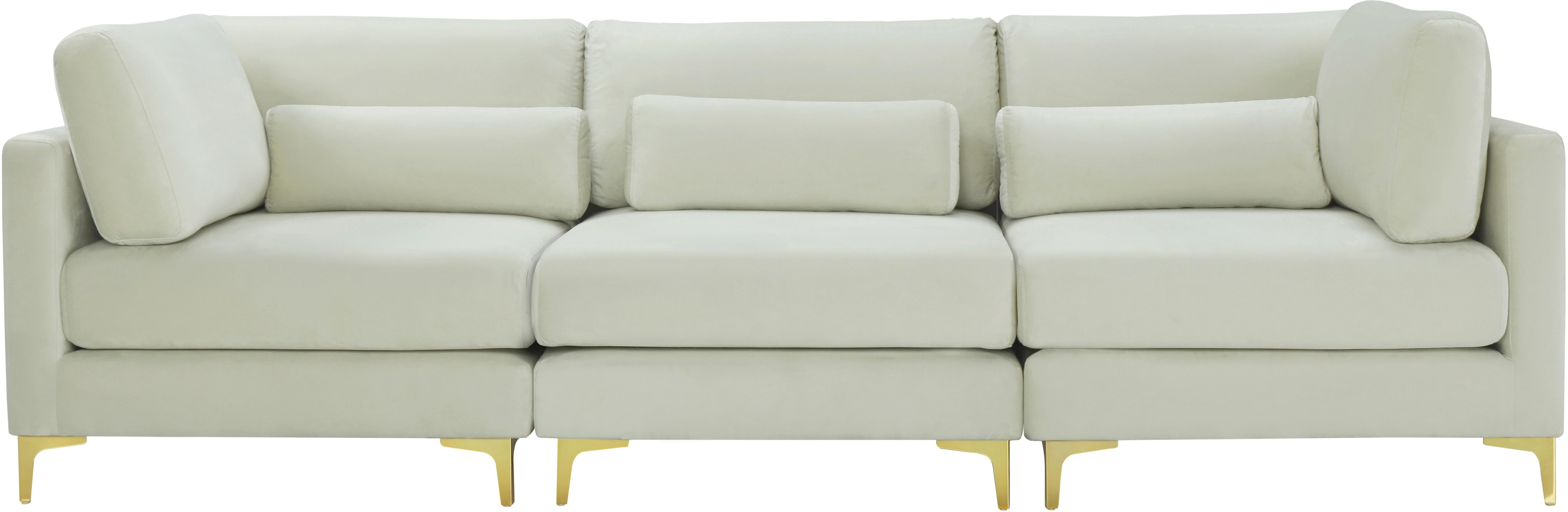 Julia Cream Velvet Modular Sofa (3 Boxes)