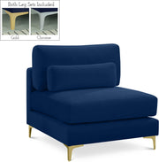 Julia Navy Velvet Modular Armless Chair