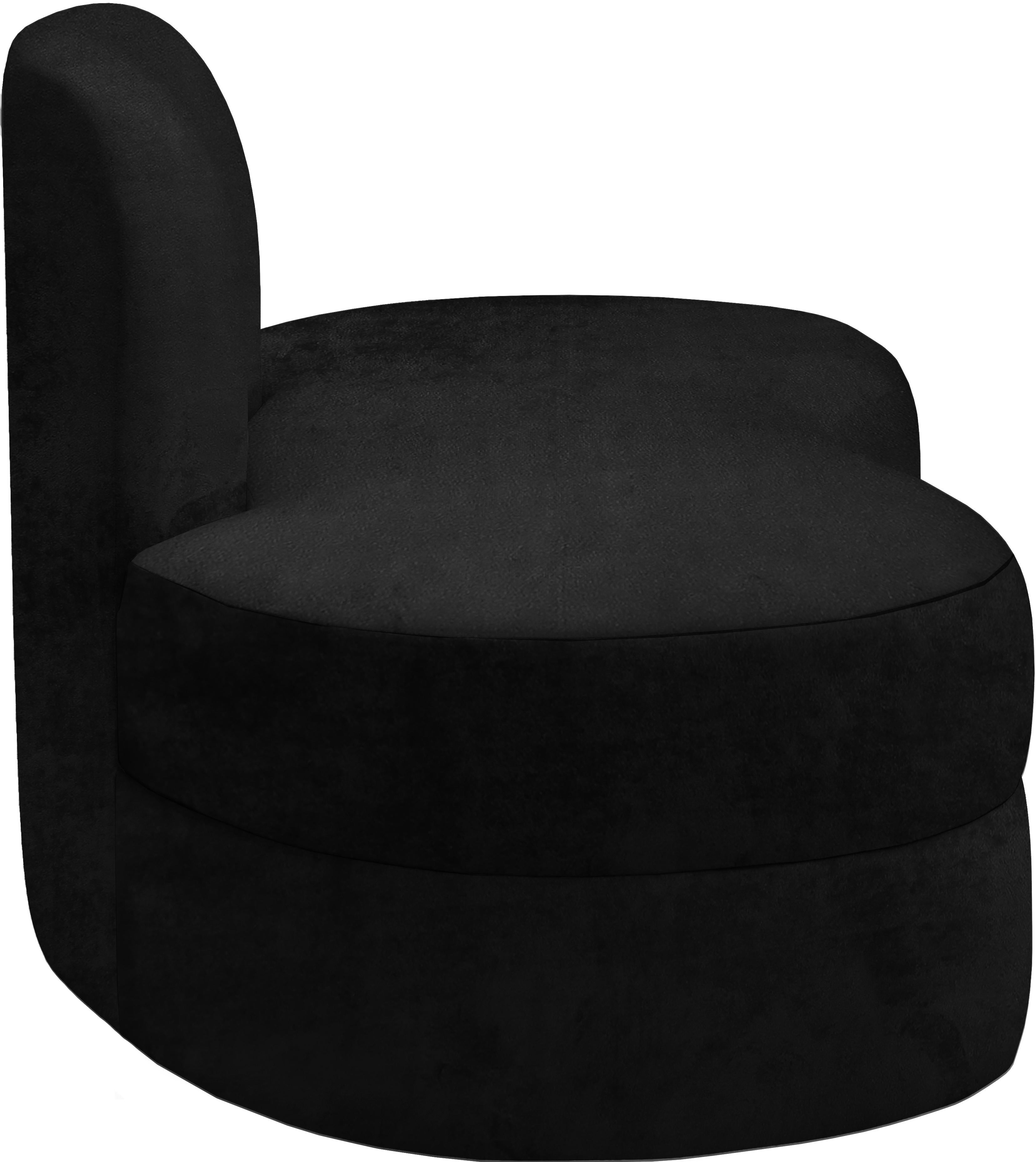 Mitzy Black Velvet Loveseat