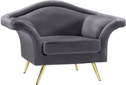 Lips Grey Velvet Chair