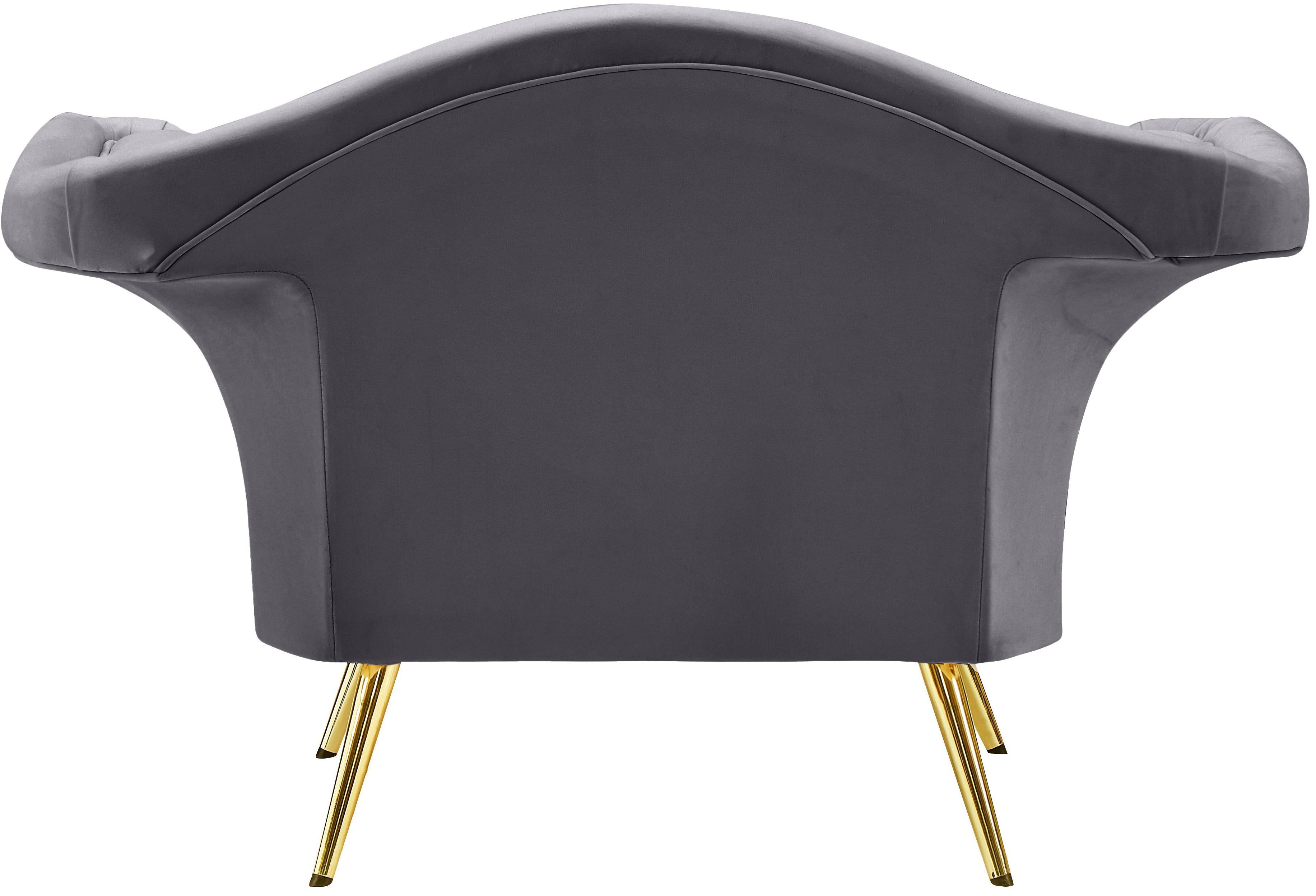 Lips Grey Velvet Chair