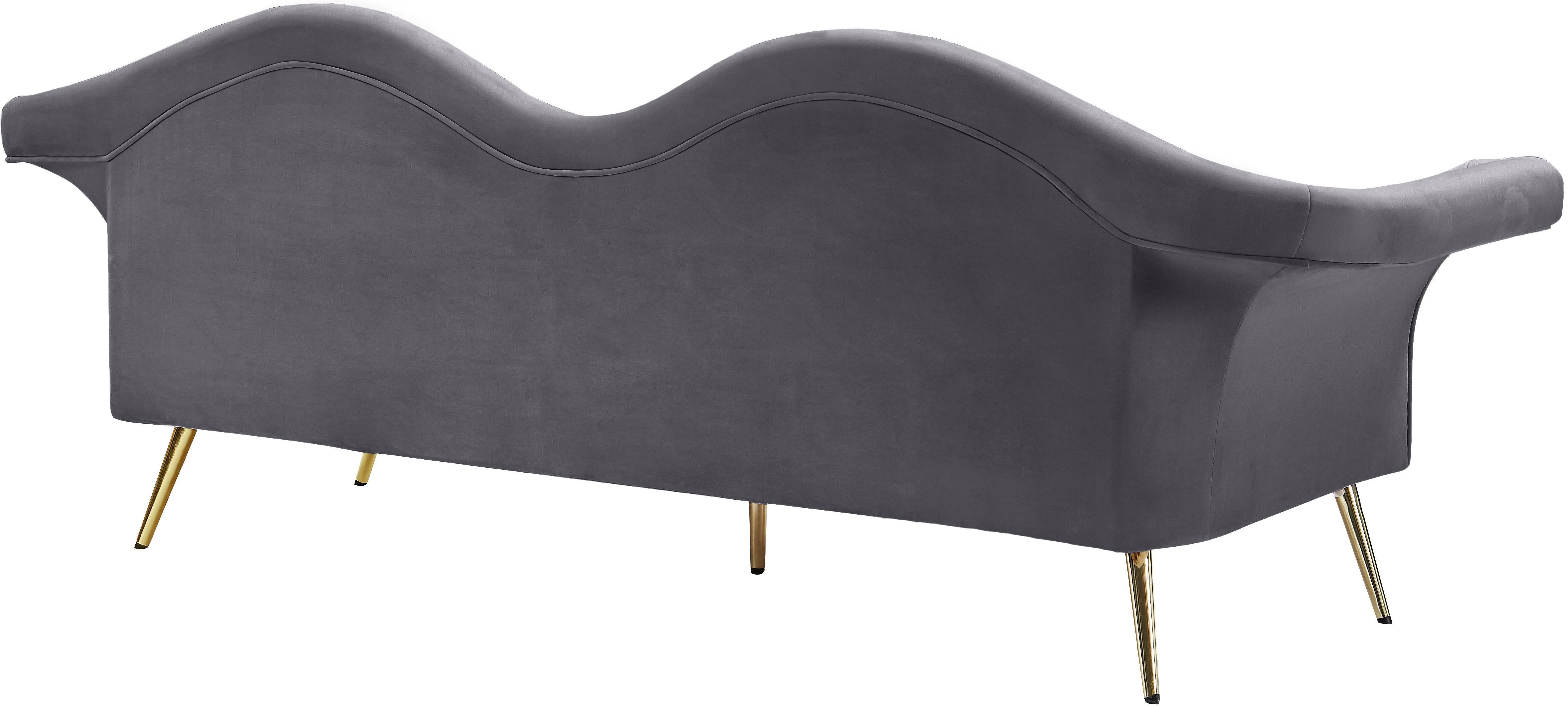 Lips Grey Velvet Sofa