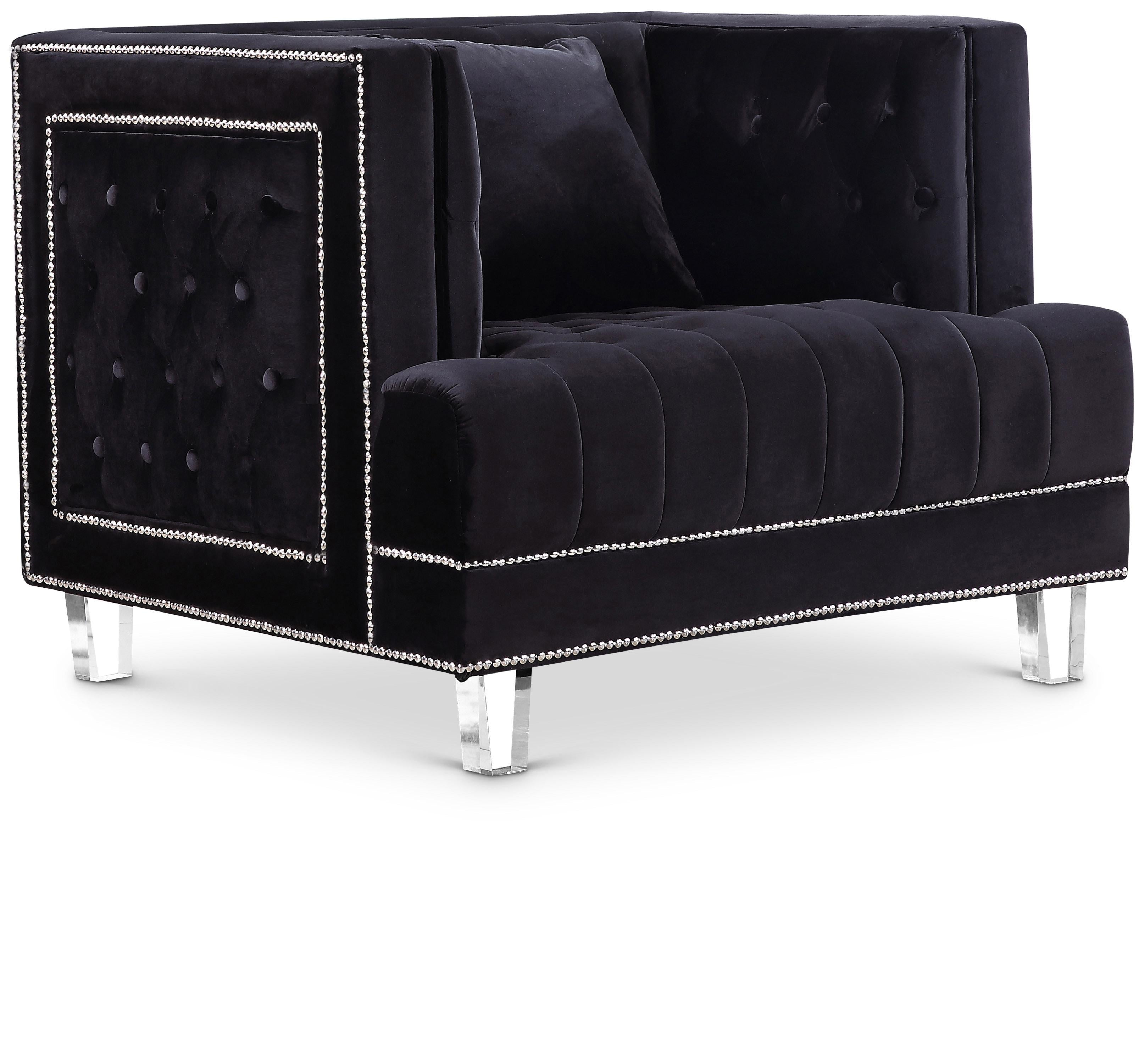 Lucas Black Velvet Chair