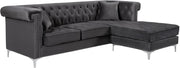 Damian Grey Velvet 2pc. Reversible Sectional