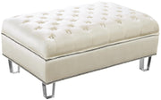 Lucas Cream Velvet Ottoman