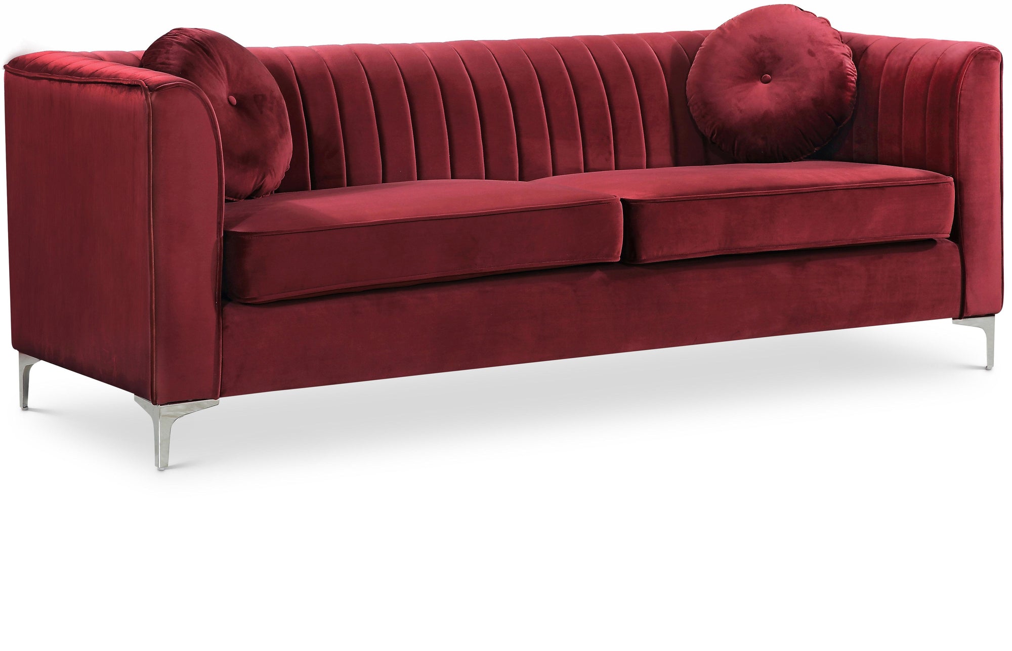 Isabelle Burgundy Velvet Sofa