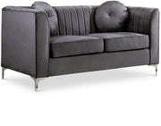 Isabelle Grey Velvet Loveseat