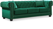 Bowery Green Velvet Sofa