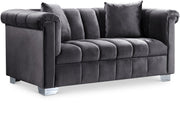 Kayla Grey Velvet Loveseat