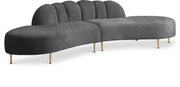 Divine Grey Velvet 2pc. Sectional