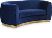 Julian Navy Velvet Loveseat