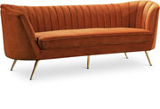 Margo Cognac Velvet Sofa