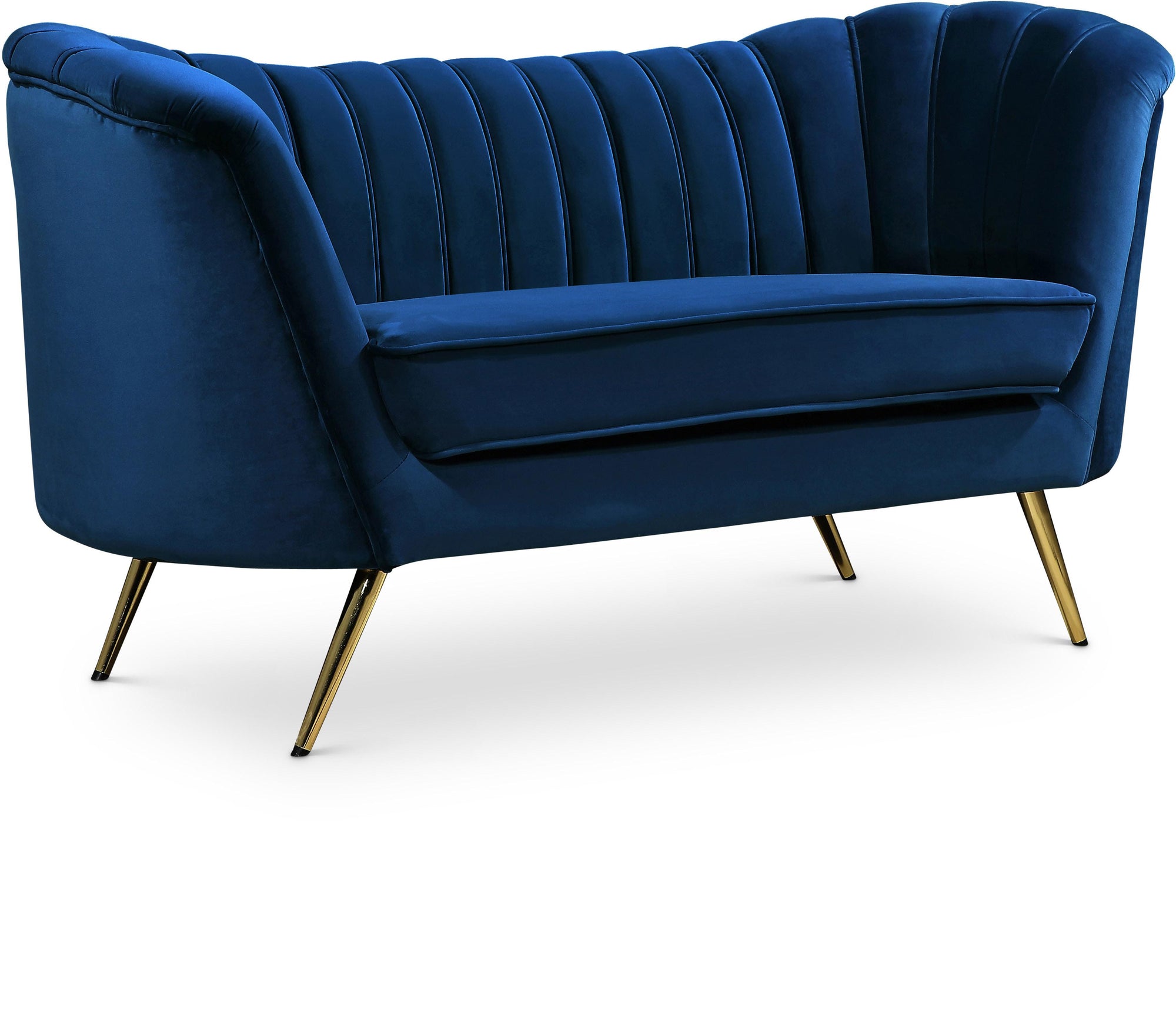 Margo Navy Velvet Loveseat