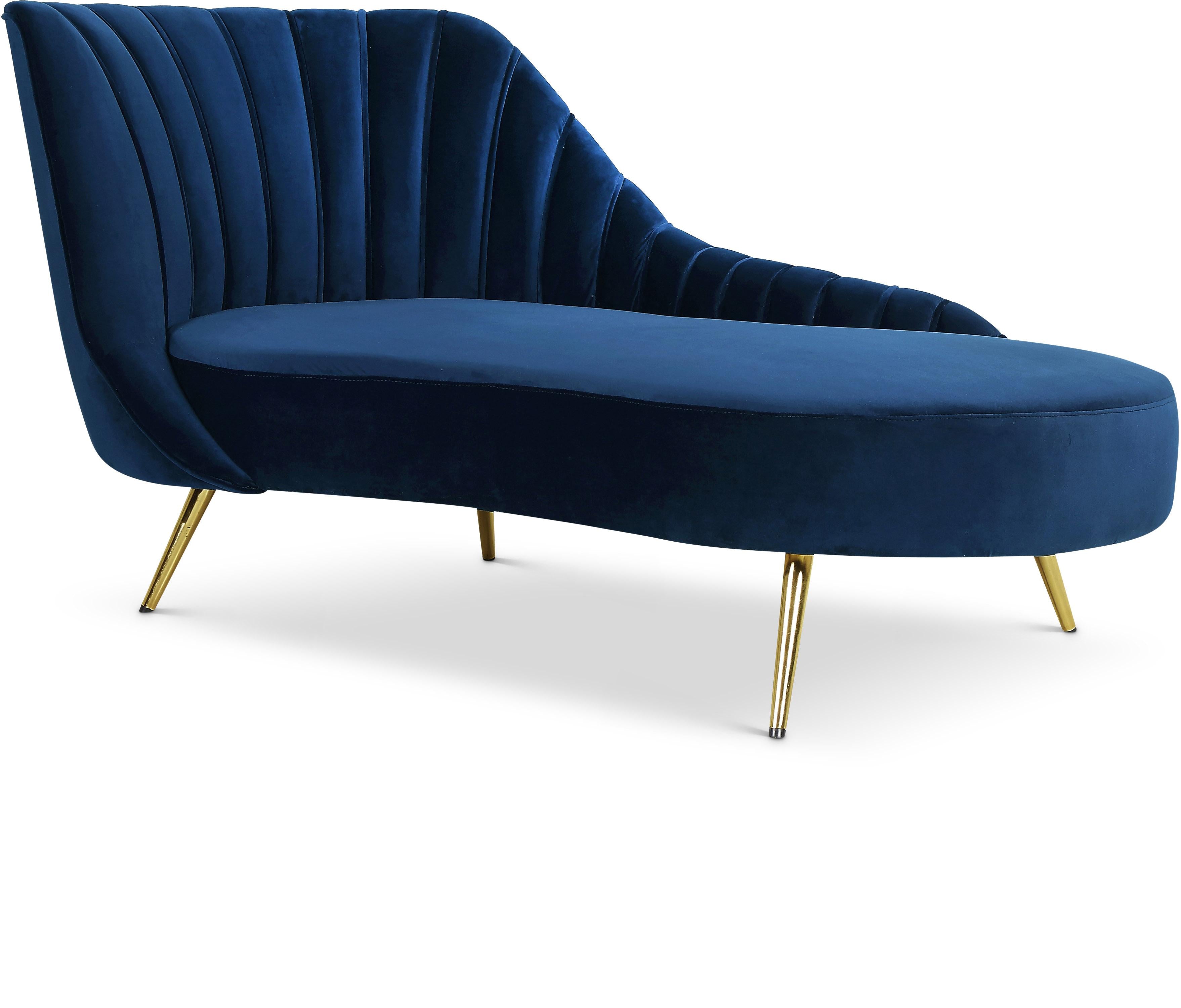 Margo Navy Velvet Chaise