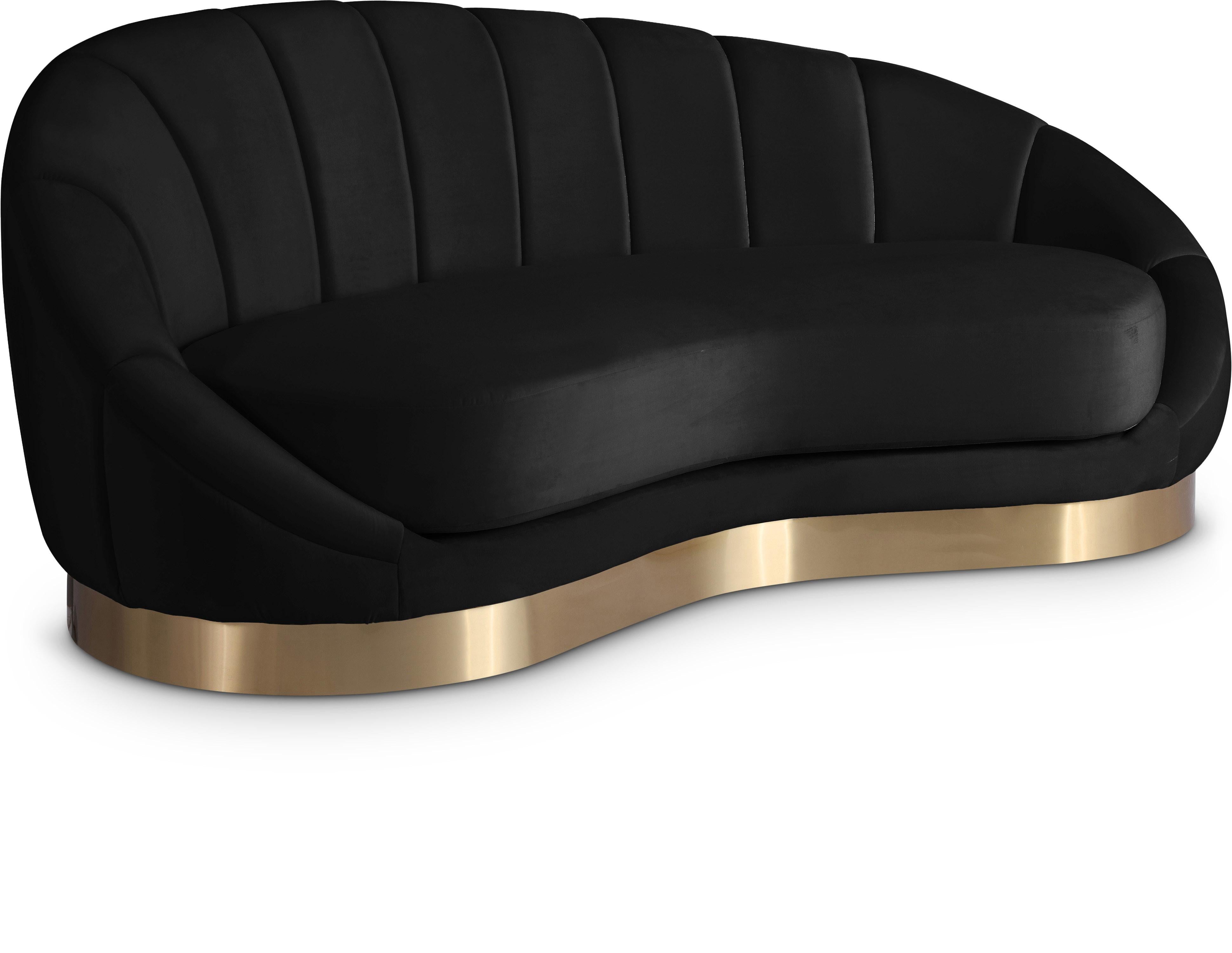 Shelly Black Velvet Chaise