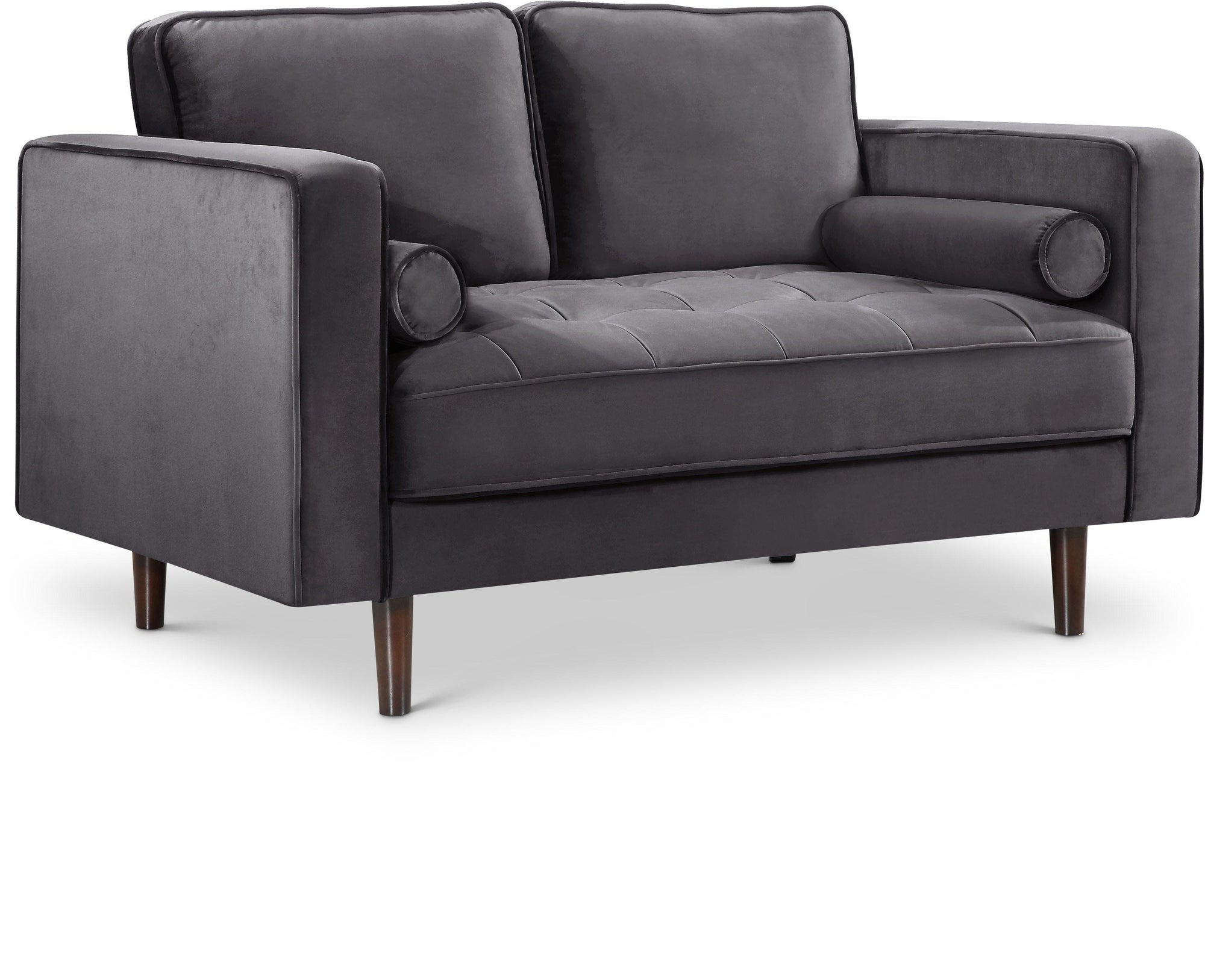 Emily Grey Velvet Loveseat