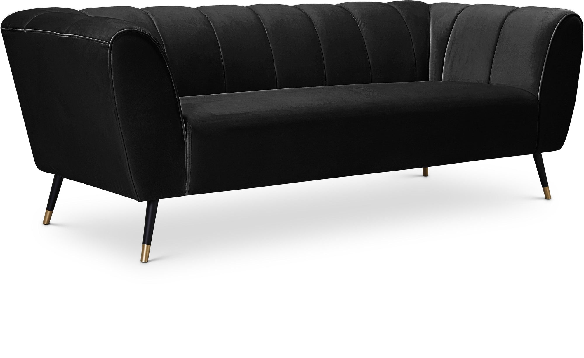 Beaumont Black Velvet Sofa