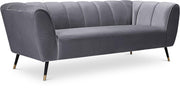 Beaumont Grey Velvet Sofa