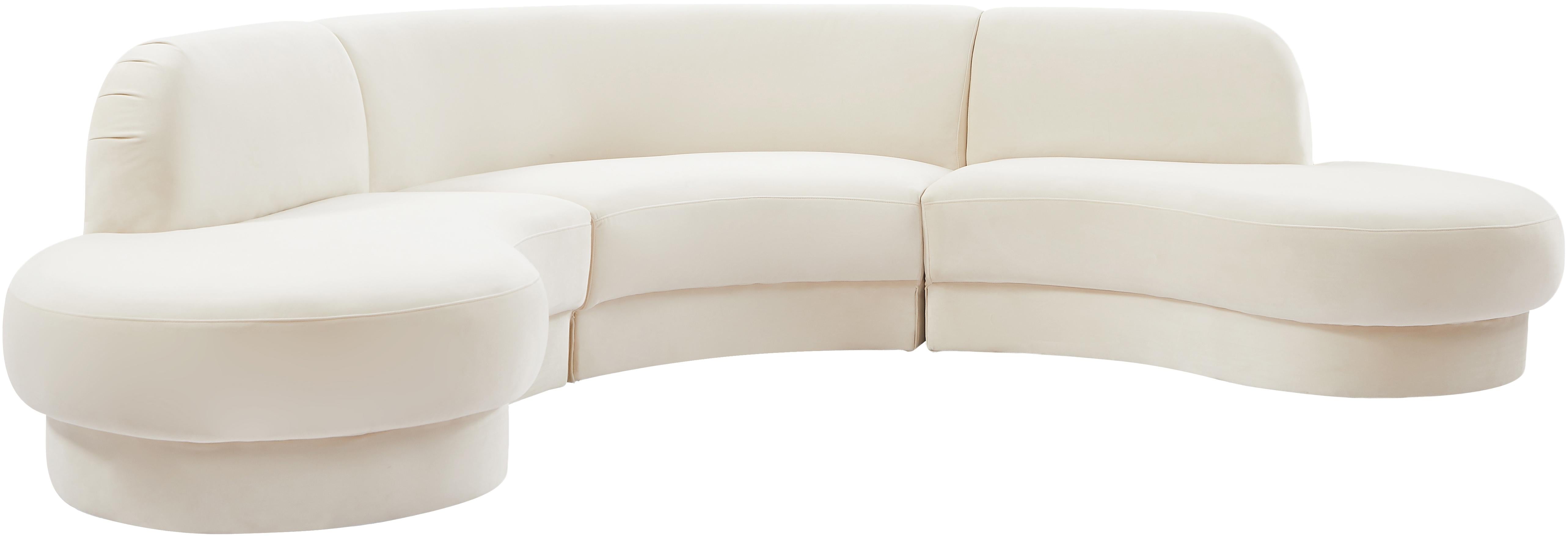 Rosa Cream Velvet 3pc. Sectional (3 Boxes)