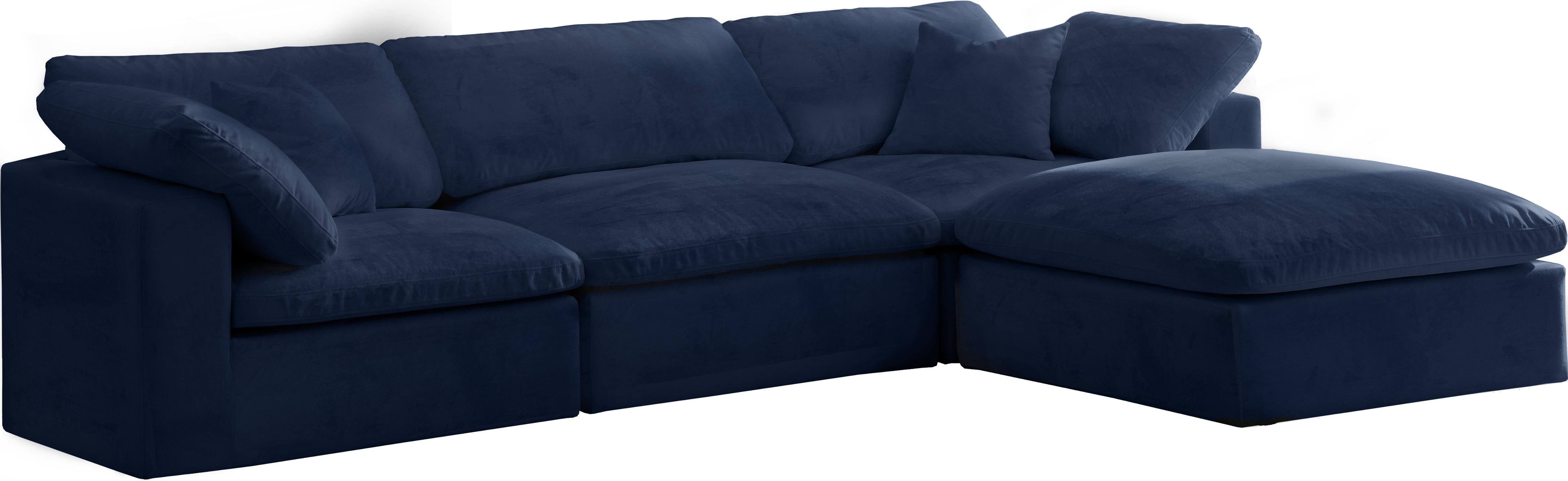 Cozy Navy Velvet Cloud Modular Sectional