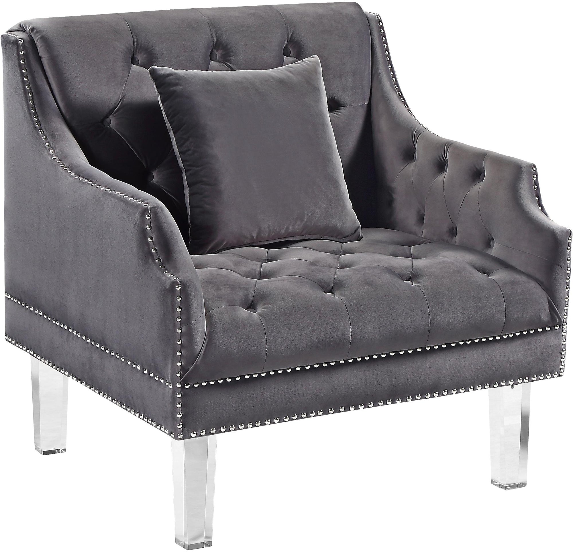 Roxy Grey Velvet Chair