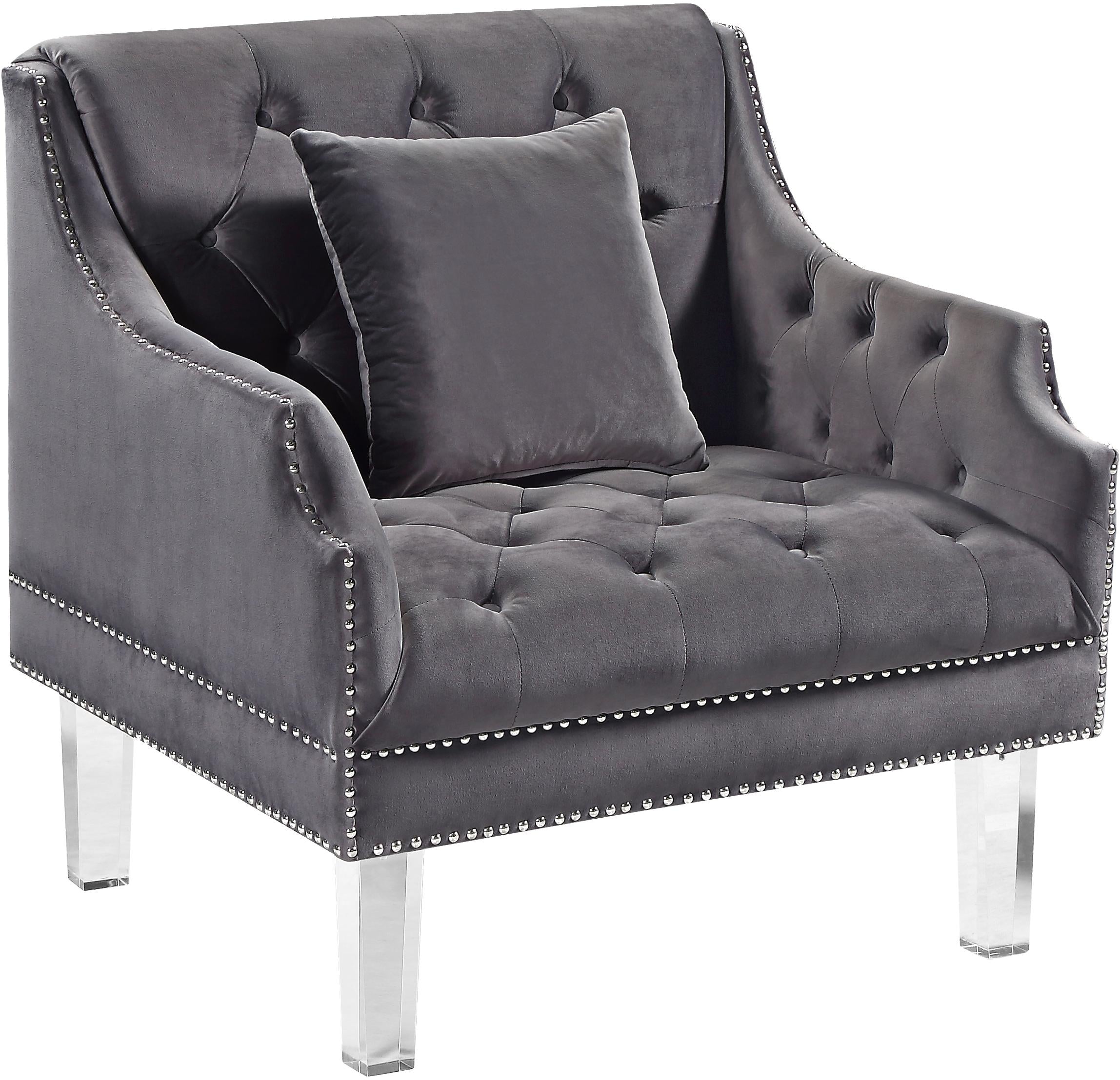 Roxy Grey Velvet Chair