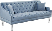 Roxy Sky Blue Velvet Sofa