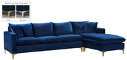 Naomi Navy Velvet 2pc. Reversible Sectional
