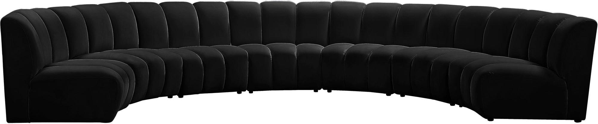 Infinity Black Velvet 7pc. Modular Sectional