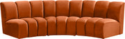 Infinity Cognac Velvet 3pc. Modular Sectional