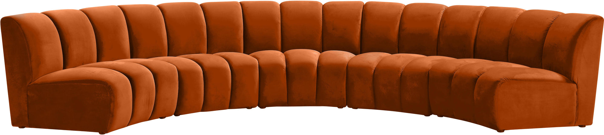 Infinity Cognac Velvet 5pc. Modular Sectional
