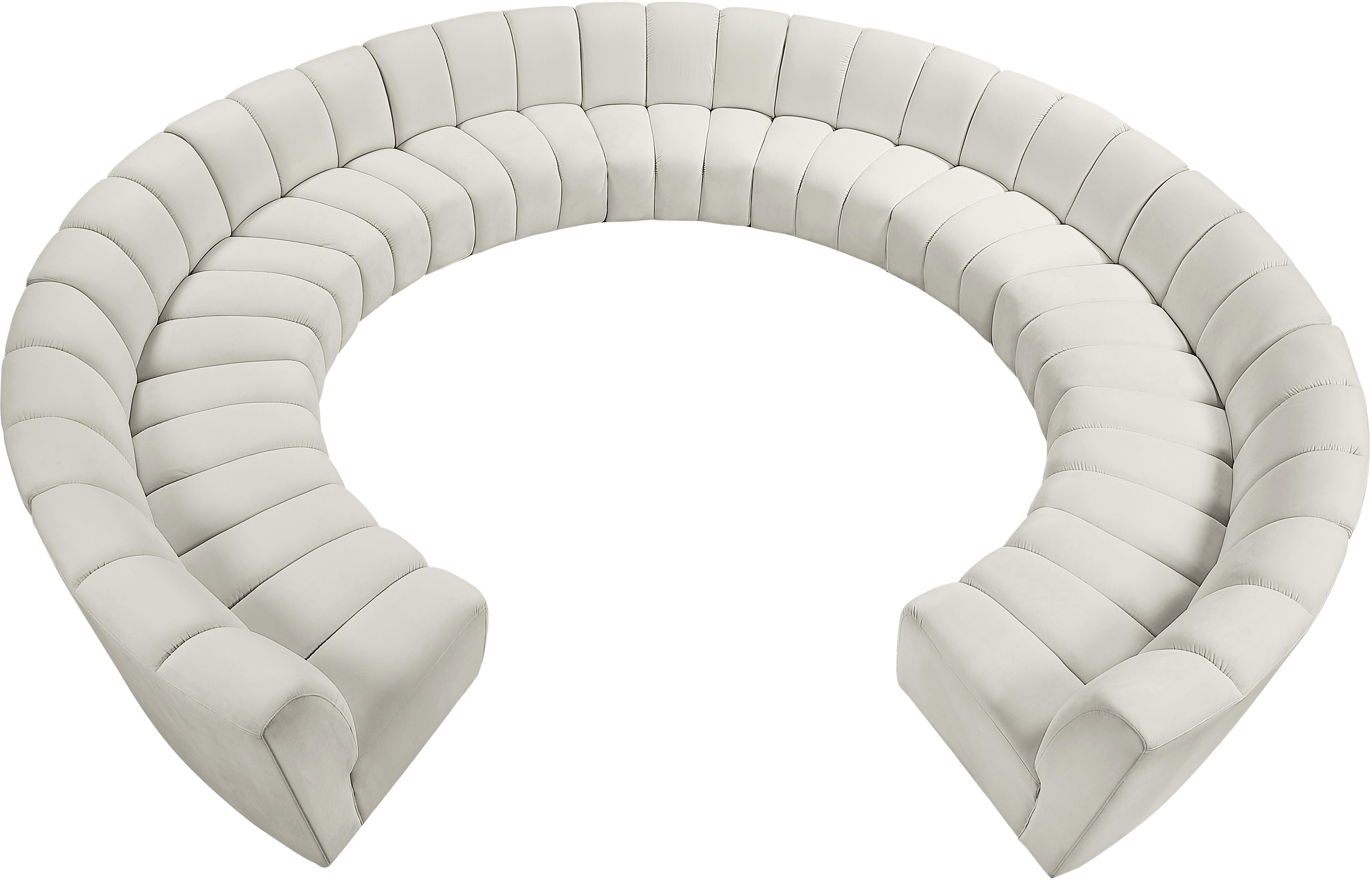 Infinity Cream Velvet 11pc. Modular Sectional