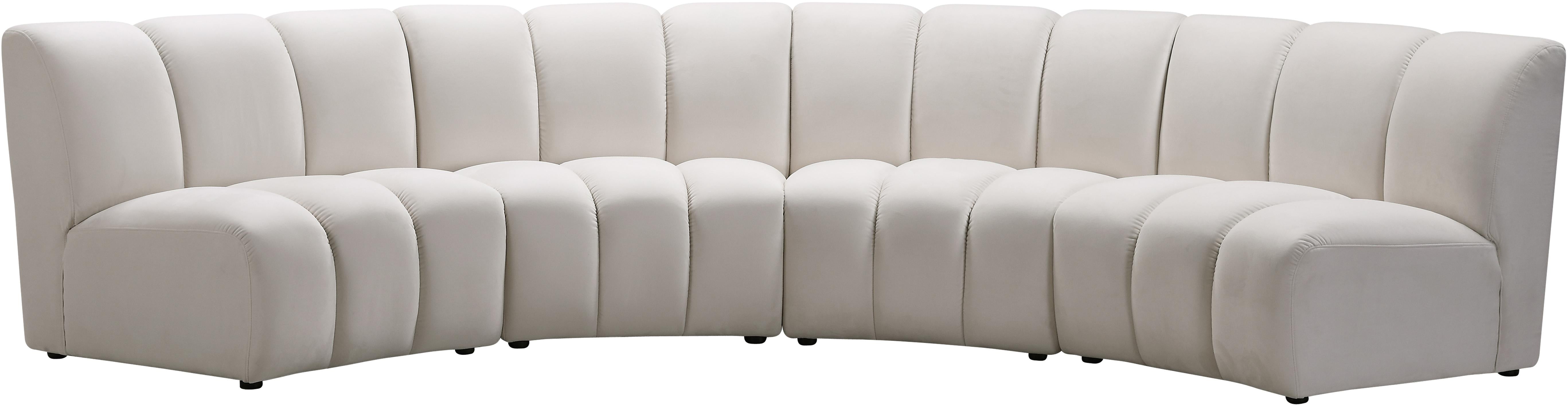 Infinity Cream Velvet 4pc. Modular Sectional